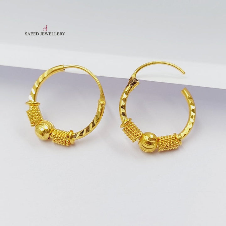 21K Gold Hoop Earrings by Saeed Jewelry - Image 1