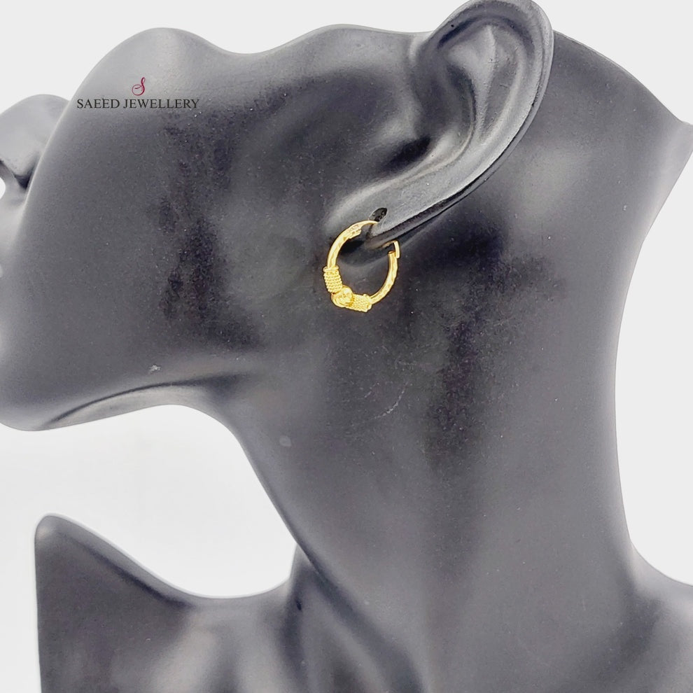 Hoop Earrings  Made Of 21K Yellow Gold by Saeed Jewelry-29711
