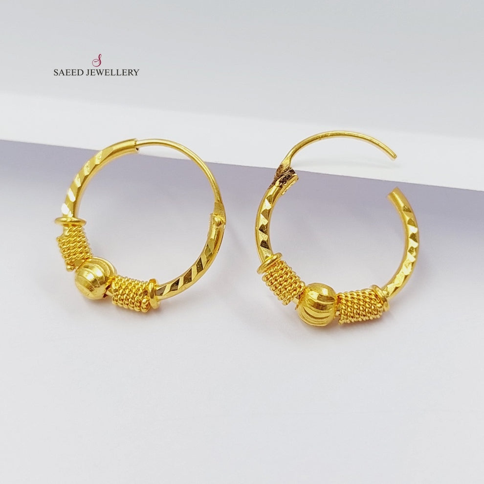 21K Gold Hoop Earrings by Saeed Jewelry - Image 4