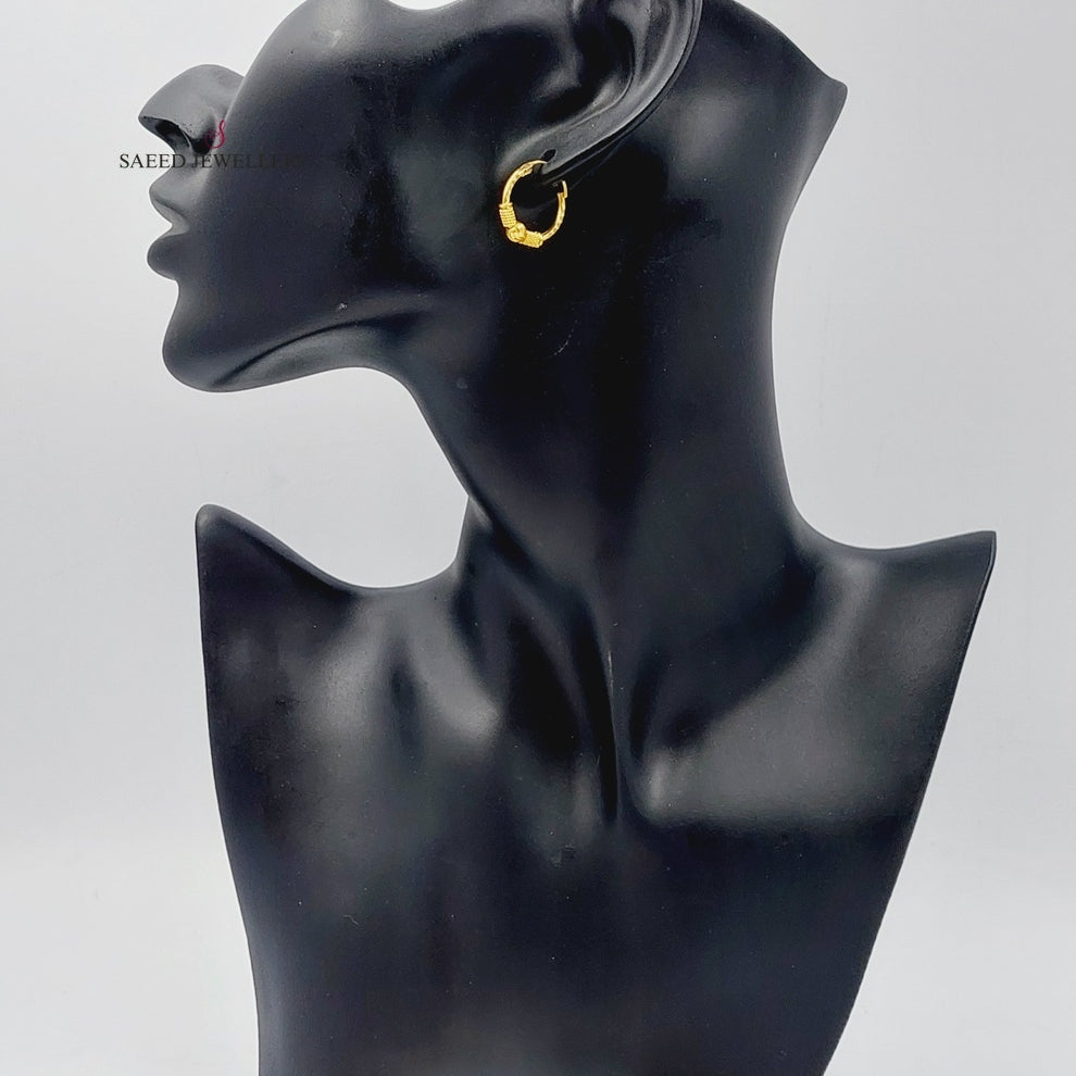 21K Gold Hoop Earrings by Saeed Jewelry - Image 3