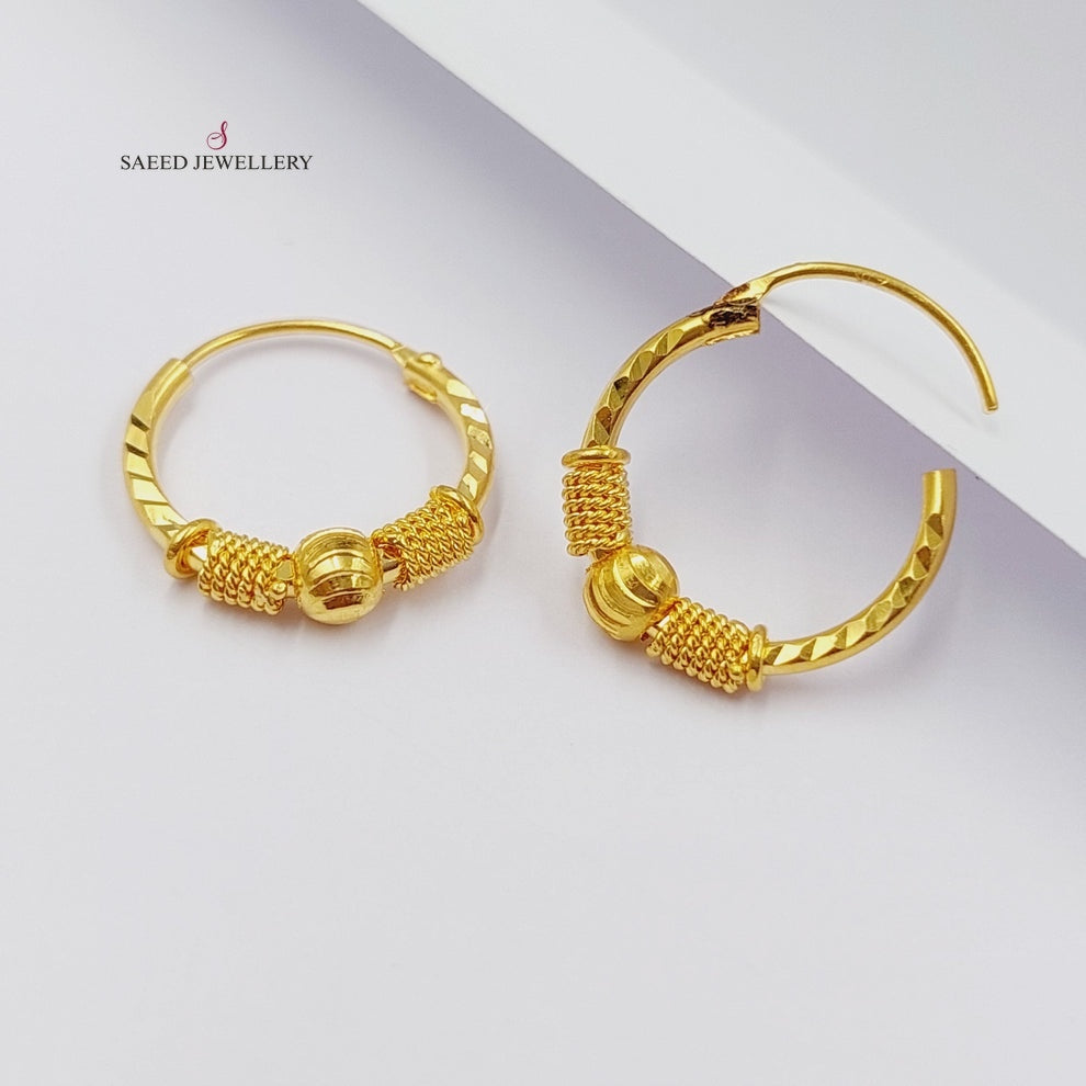 Hoop Earrings  Made Of 21K Yellow Gold by Saeed Jewelry-29712