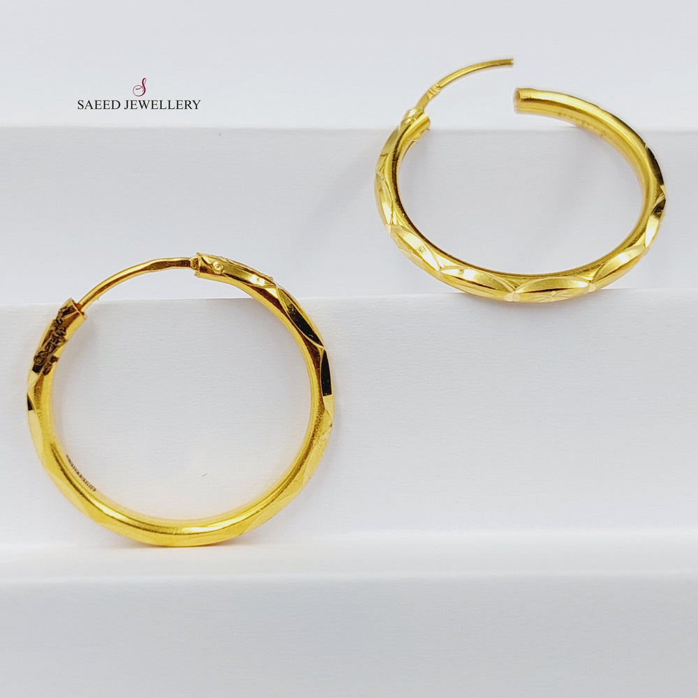 21K Gold Hoop Earrings by Saeed Jewelry - Image 2