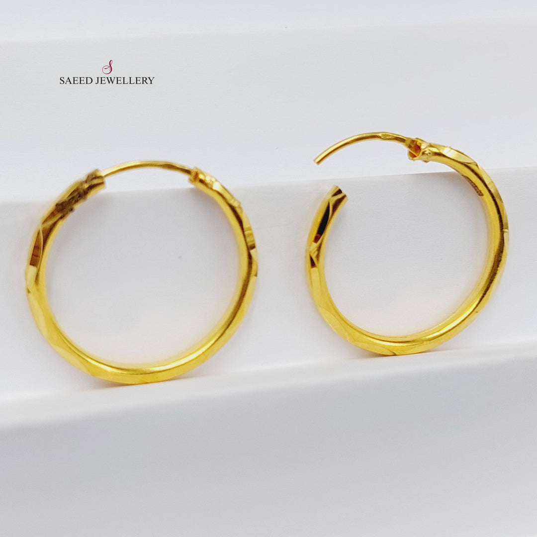 21K Gold Hoop Earrings by Saeed Jewelry - Image 6