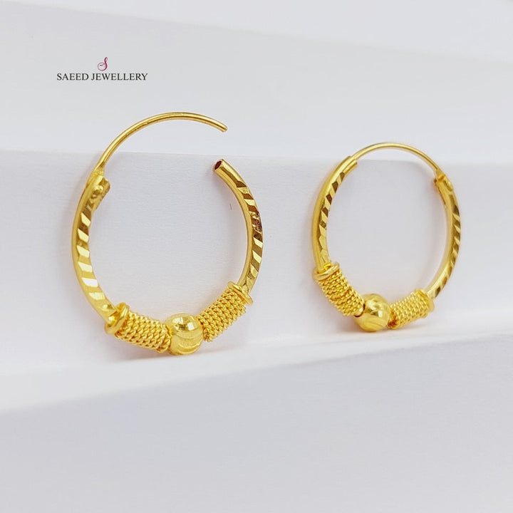 21K Gold Hoop Earrings by Saeed Jewelry - Image 3