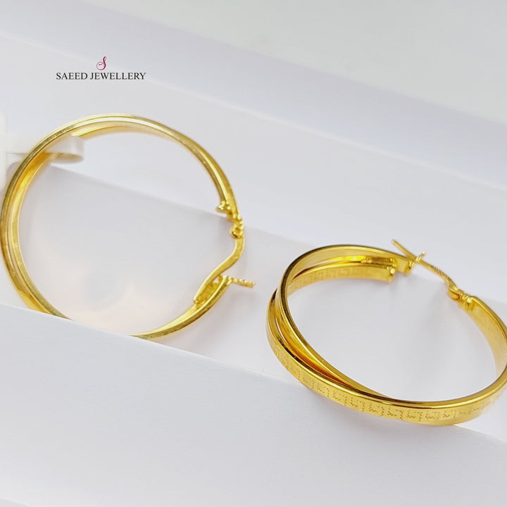 21K Gold Hoop Earrings by Saeed Jewelry - Image 4