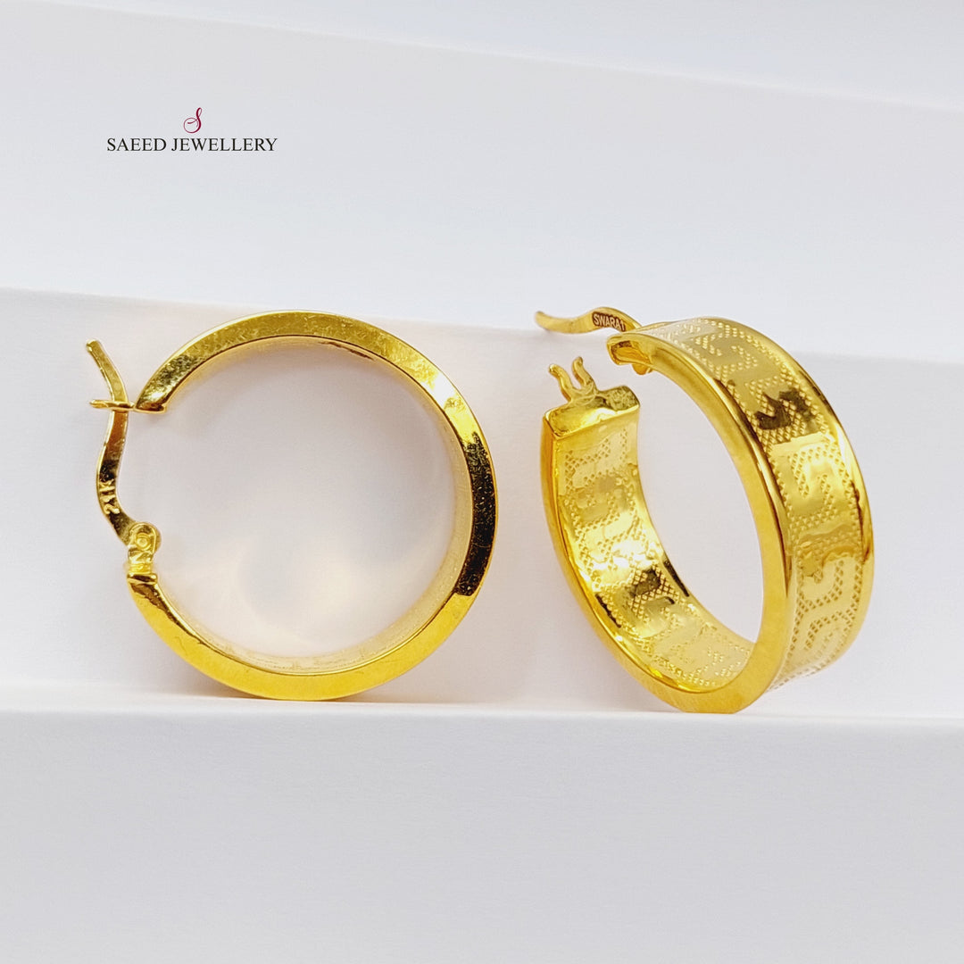 21K Gold Hoop Earrings by Saeed Jewelry - Image 4