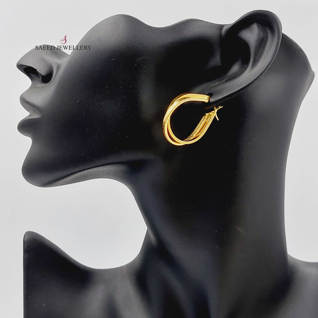 21K Gold Hoop Earrings by Saeed Jewelry - Image 2