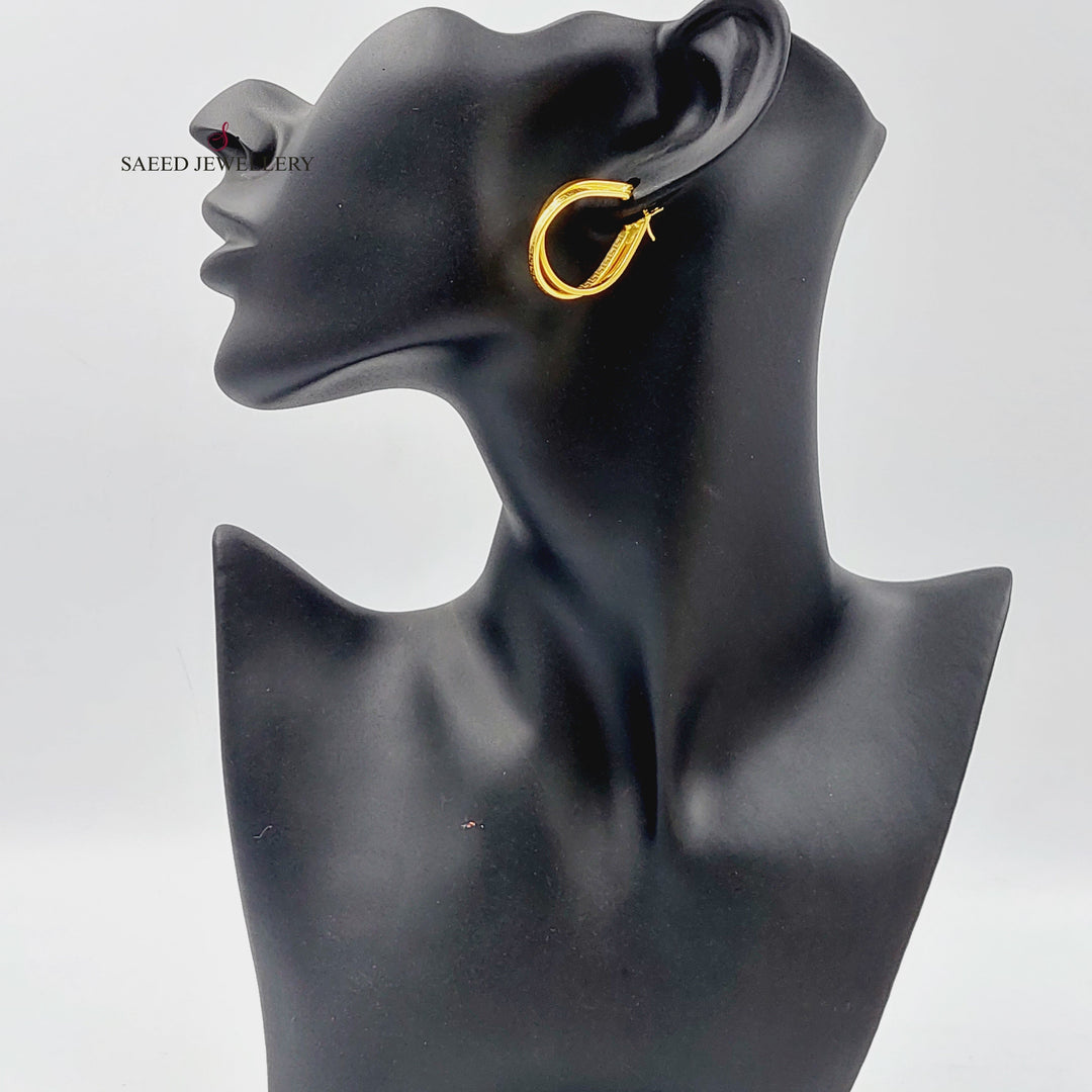 21K Gold Hoop Earrings by Saeed Jewelry - Image 3