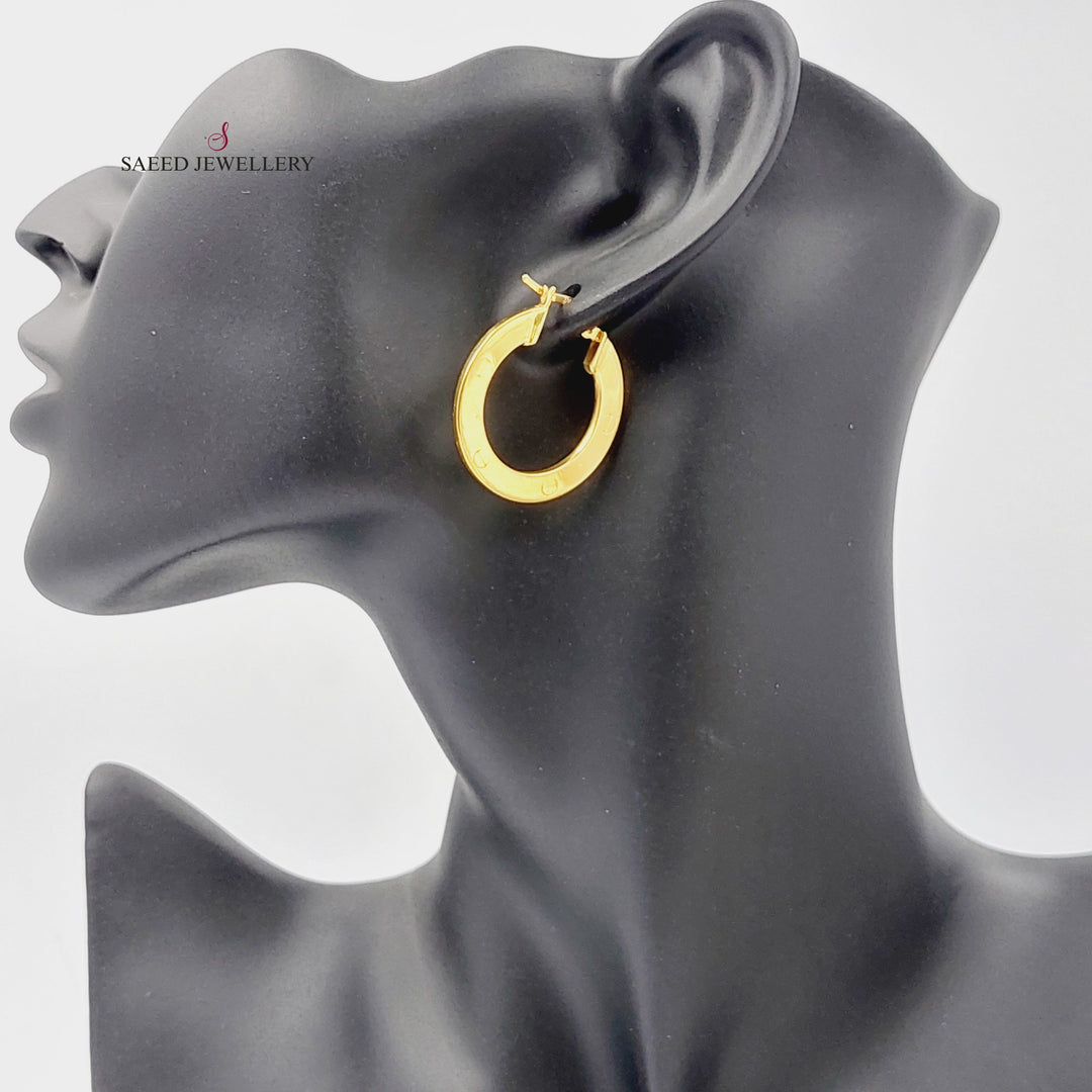 21K Gold Hoop Earrings by Saeed Jewelry - Image 3