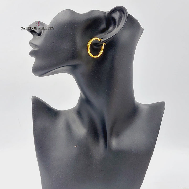 21K Gold Hoop Earrings by Saeed Jewelry - Image 3