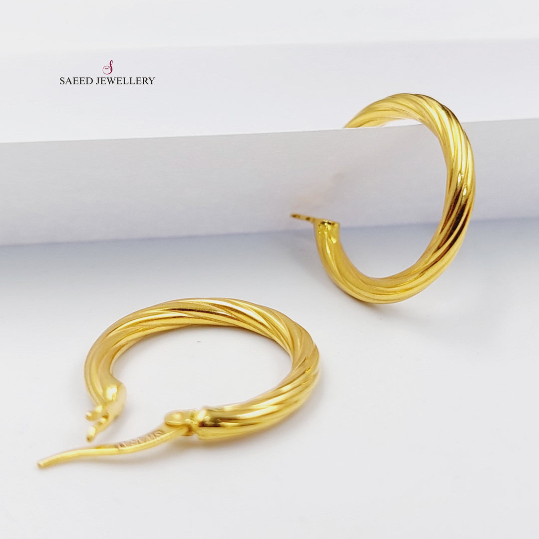 21K Gold Hoop Earrings by Saeed Jewelry - Image 6