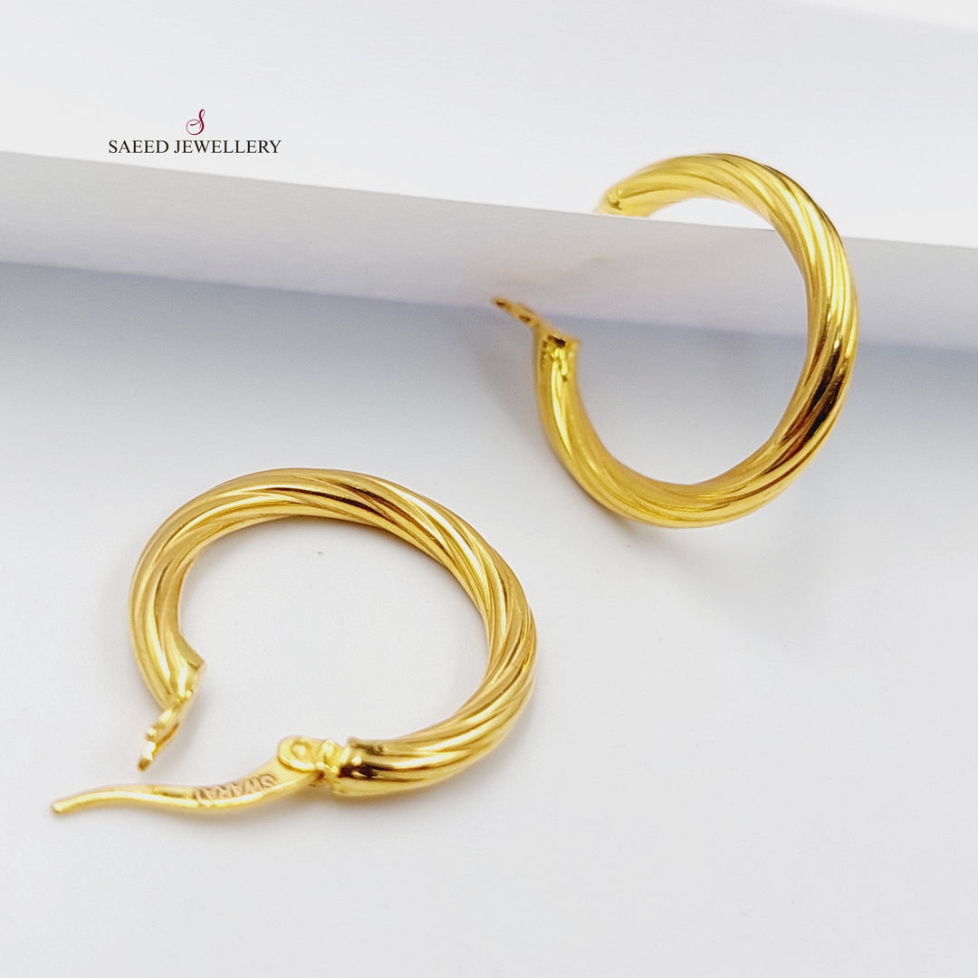 21K Gold Hoop Earrings by Saeed Jewelry - Image 2