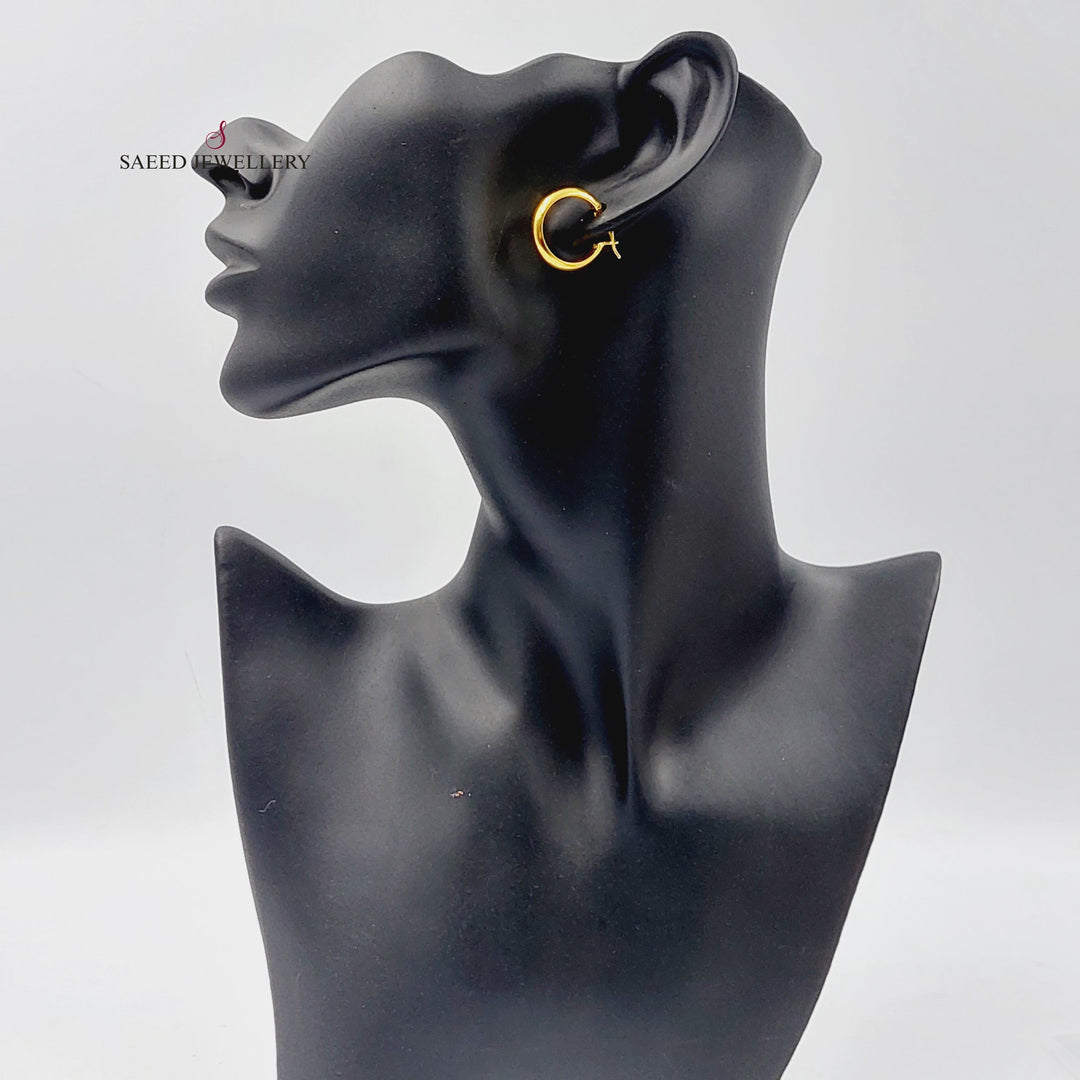 21K Gold Hoop Earrings by Saeed Jewelry - Image 3