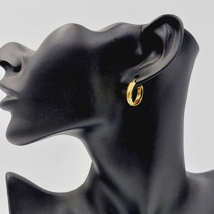 21K Gold Hoop Earrings by Saeed Jewelry - Image 3