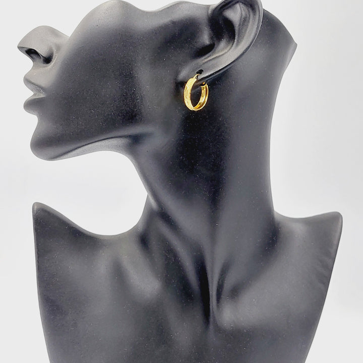 Hoop Earrings  Made of 21K Yellow Gold by Saeed Jewelry-31156