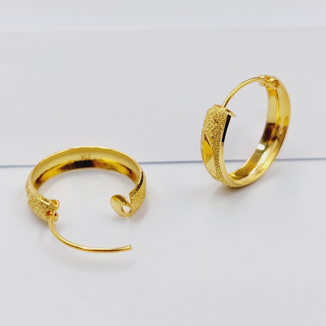 21K Gold Hoop Earrings by Saeed Jewelry - Image 1