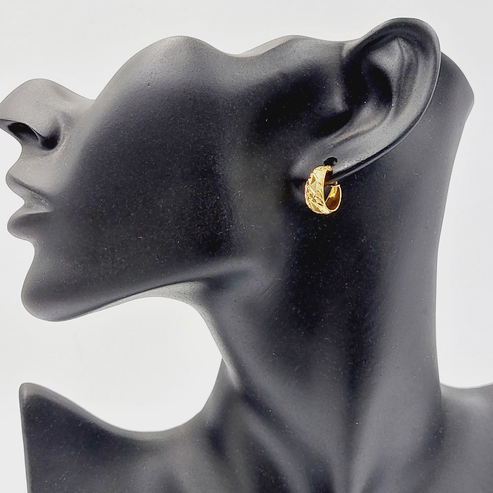 21K Gold Hoop Earrings by Saeed Jewelry - Image 2