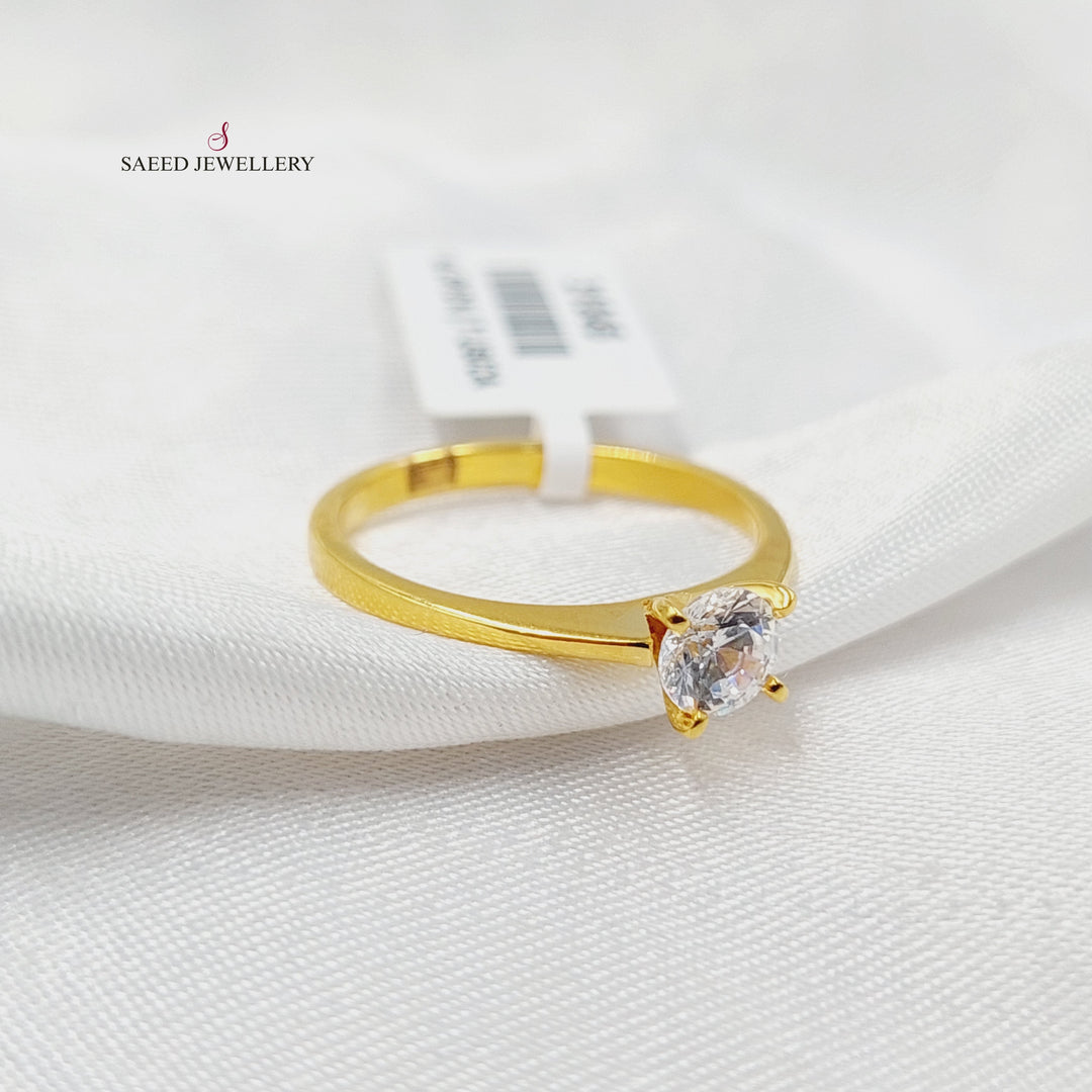 21K Gold Solitaire Engagement Ring by Saeed Jewelry - Image 3