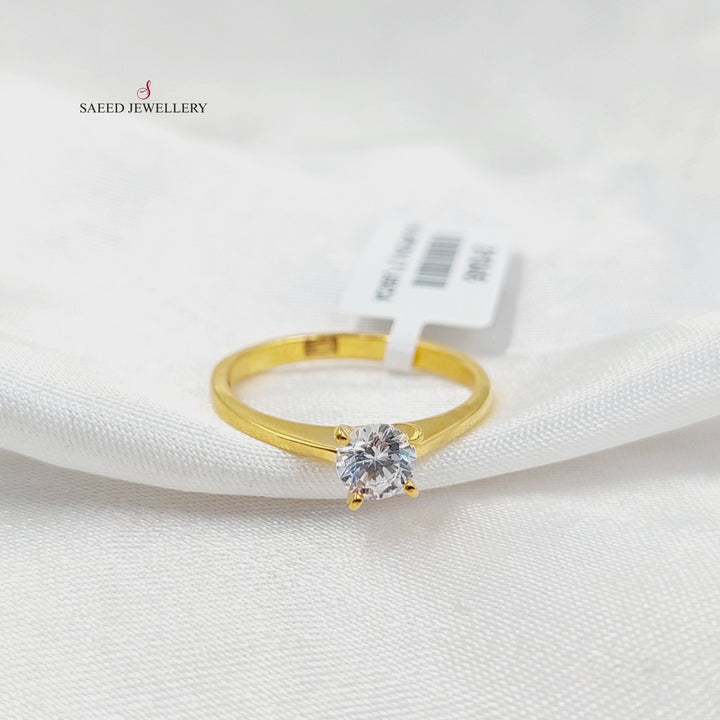 21K Gold Solitaire Engagement Ring by Saeed Jewelry - Image 1