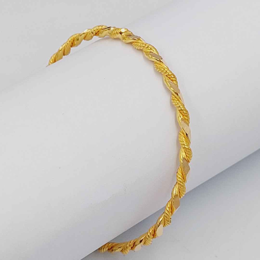 21K Gold Solid Twisted Bangle by Saeed Jewelry - Image 1