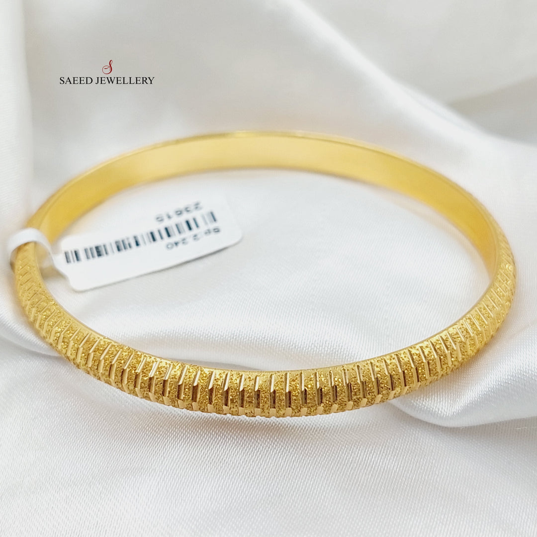 21K Gold Bold Laser Bangle by Saeed Jewelry - Image 2