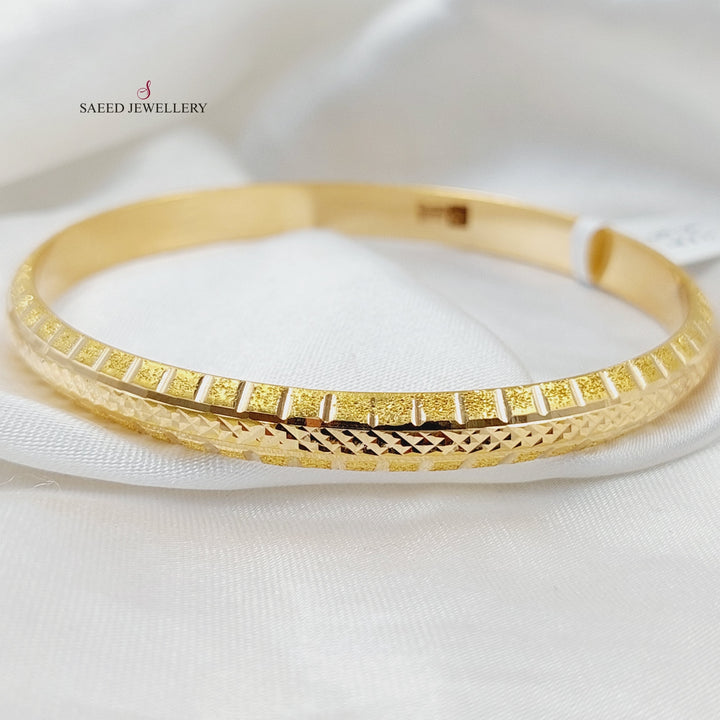 21K Gold Laser Engraved Bangle by Saeed Jewelry - Image 1