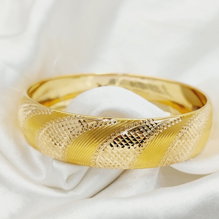 21K Gold Deluxe CNC Bangle by Saeed Jewelry - Image 7