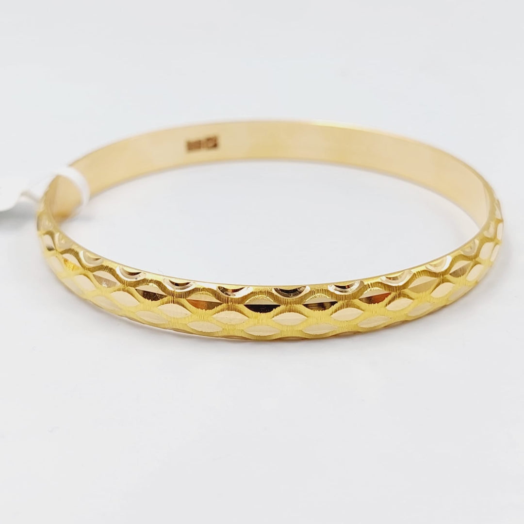 21K Gold Wide CNC Bangle by Saeed Jewelry - Image 1