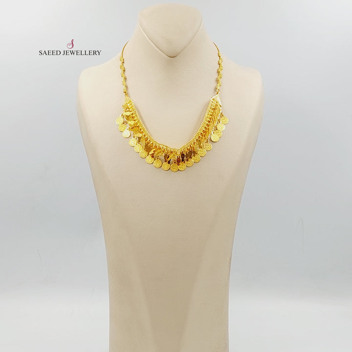 21K Gold Indian Choker Necklace by Saeed Jewelry - Image 3