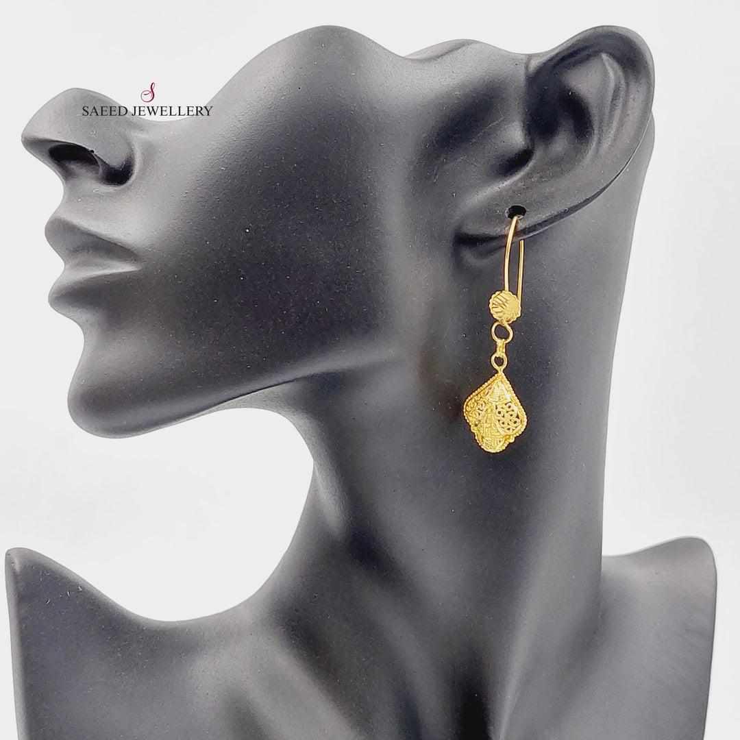 21K Gold Indian Earrings by Saeed Jewelry - Image 2