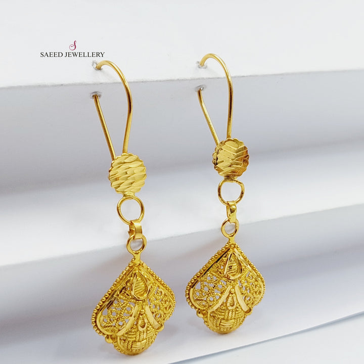 21K Gold Indian Earrings by Saeed Jewelry - Image 4