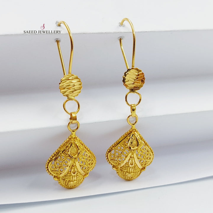 21K Gold Indian Earrings by Saeed Jewelry - Image 5