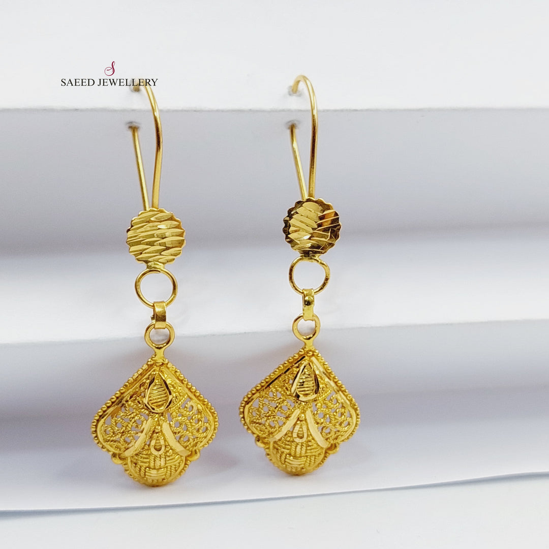 21K Gold Indian Earrings by Saeed Jewelry - Image 1