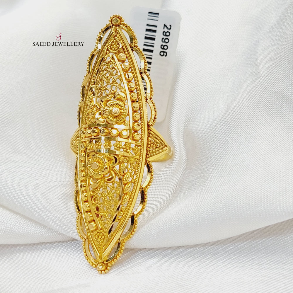 21K Gold Indian Ring by Saeed Jewelry - Image 2
