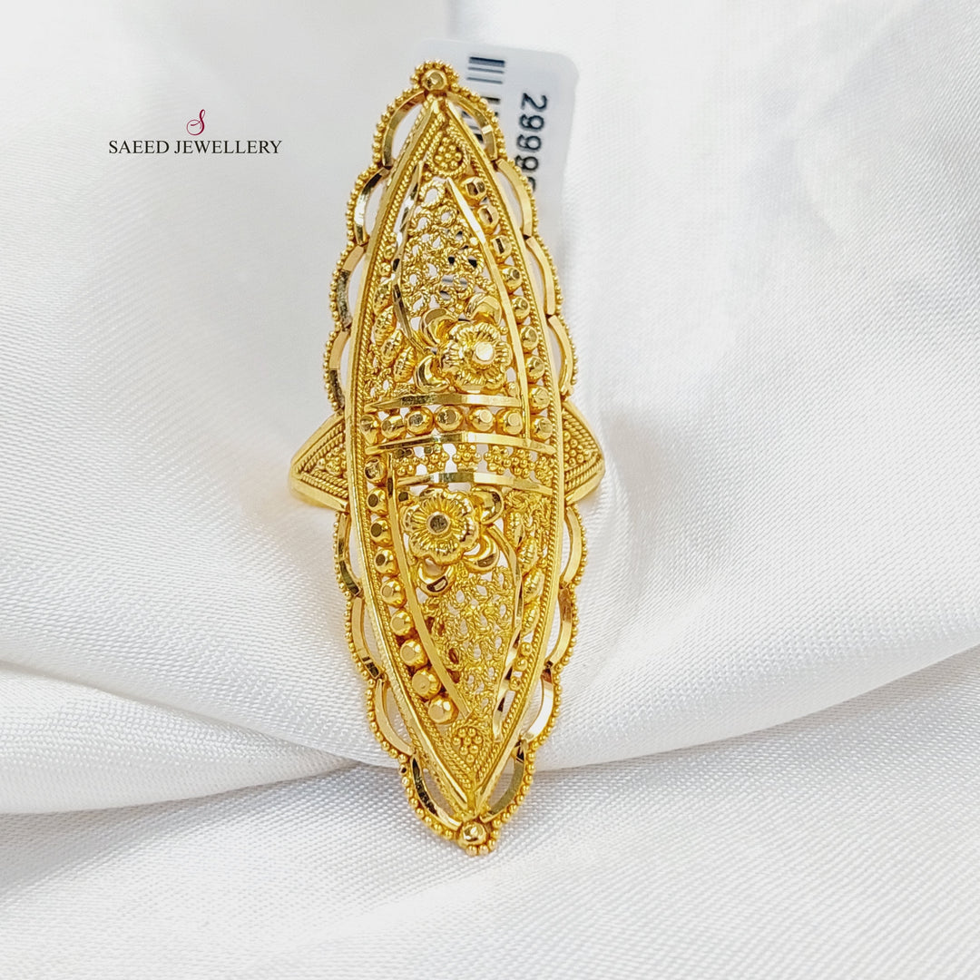 21K Gold Indian Ring by Saeed Jewelry - Image 3