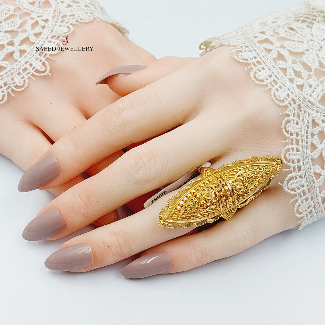 21K Gold Indian Ring by Saeed Jewelry - Image 4