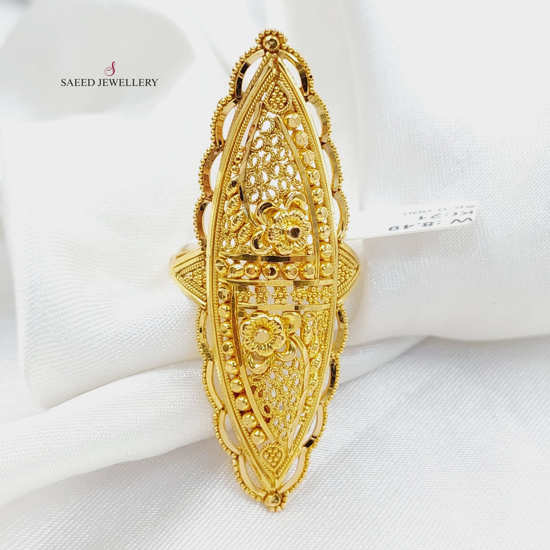 21K Gold Indian Ring by Saeed Jewelry - Image 1