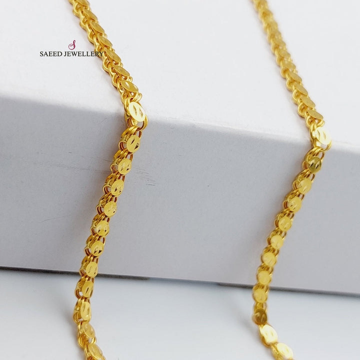 21K Gold Jarir Halabi Chain 100cm by Saeed Jewelry - Image 3