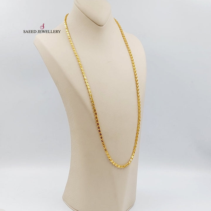 21K Gold Jarir Halabi Chain 100cm by Saeed Jewelry - Image 7