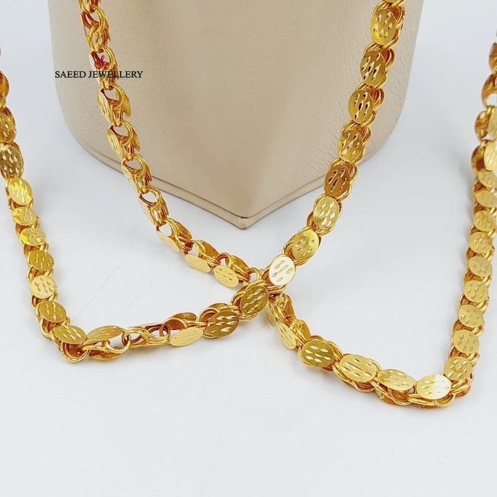 21K Gold Jarir Halabi Long Necklace by Saeed Jewelry - Image 4