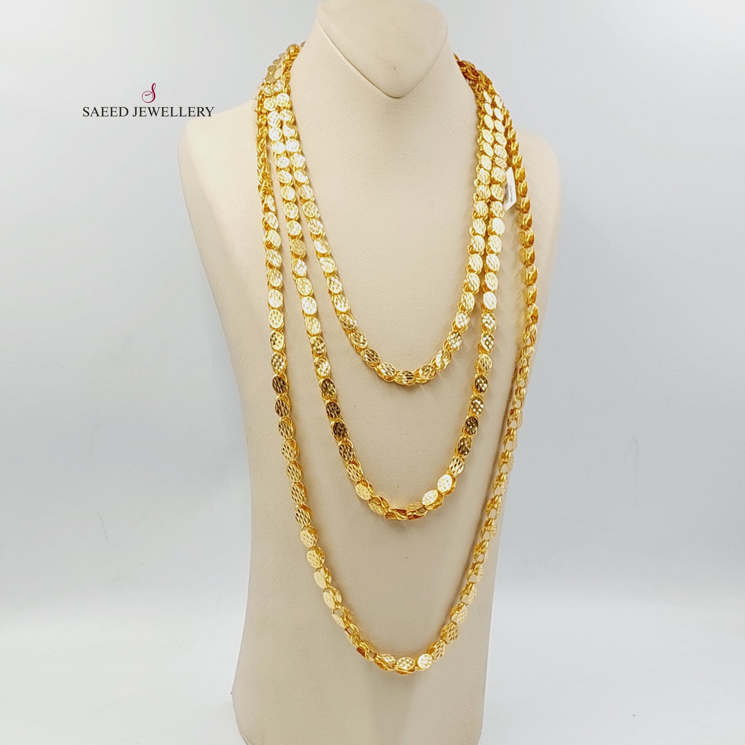 21K Gold Jarir Halabi Long Necklace by Saeed Jewelry - Image 3