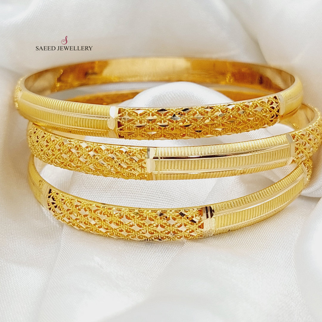 Kuwaiti Bangle  Made Of 21K Yellow Gold by Saeed Jewelry-30028