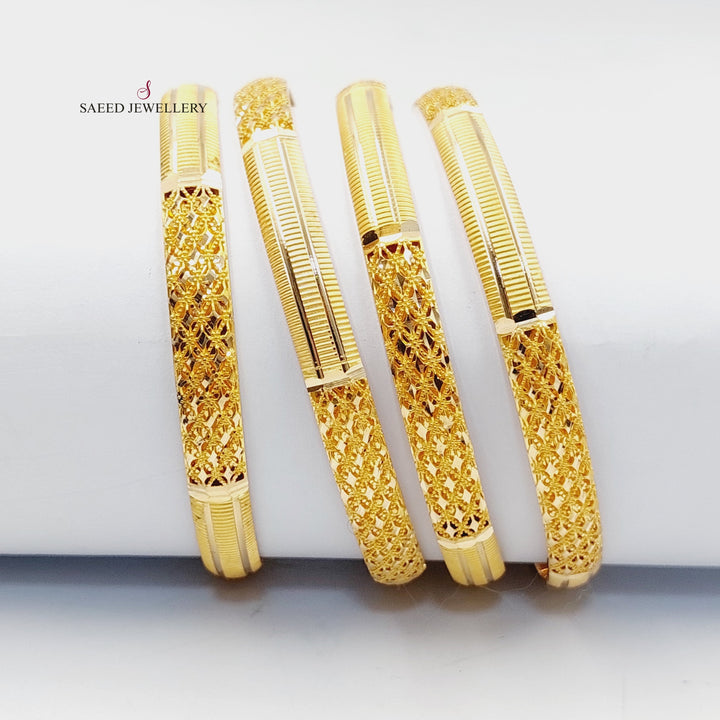 21K Gold Kuwaiti Bangle by Saeed Jewelry - Image 5