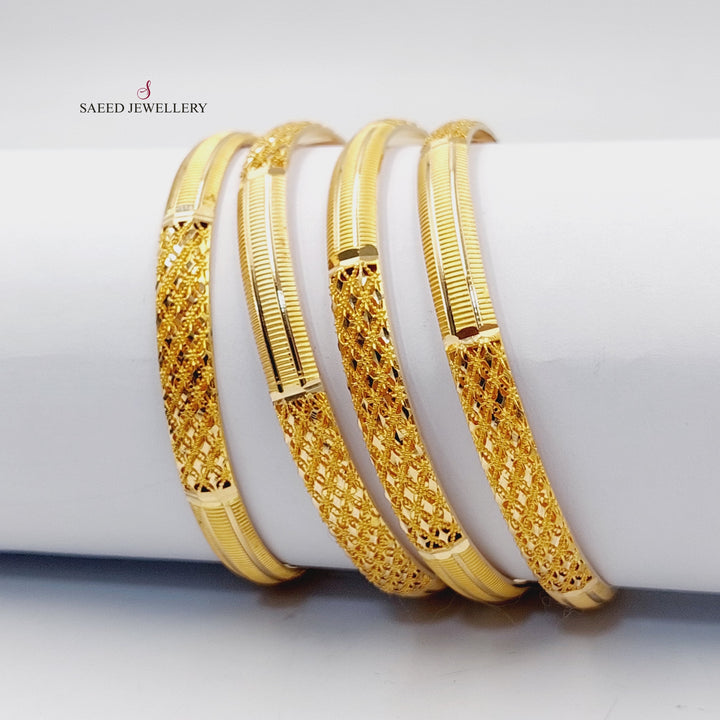 21K Gold Kuwaiti Bangle by Saeed Jewelry - Image 1