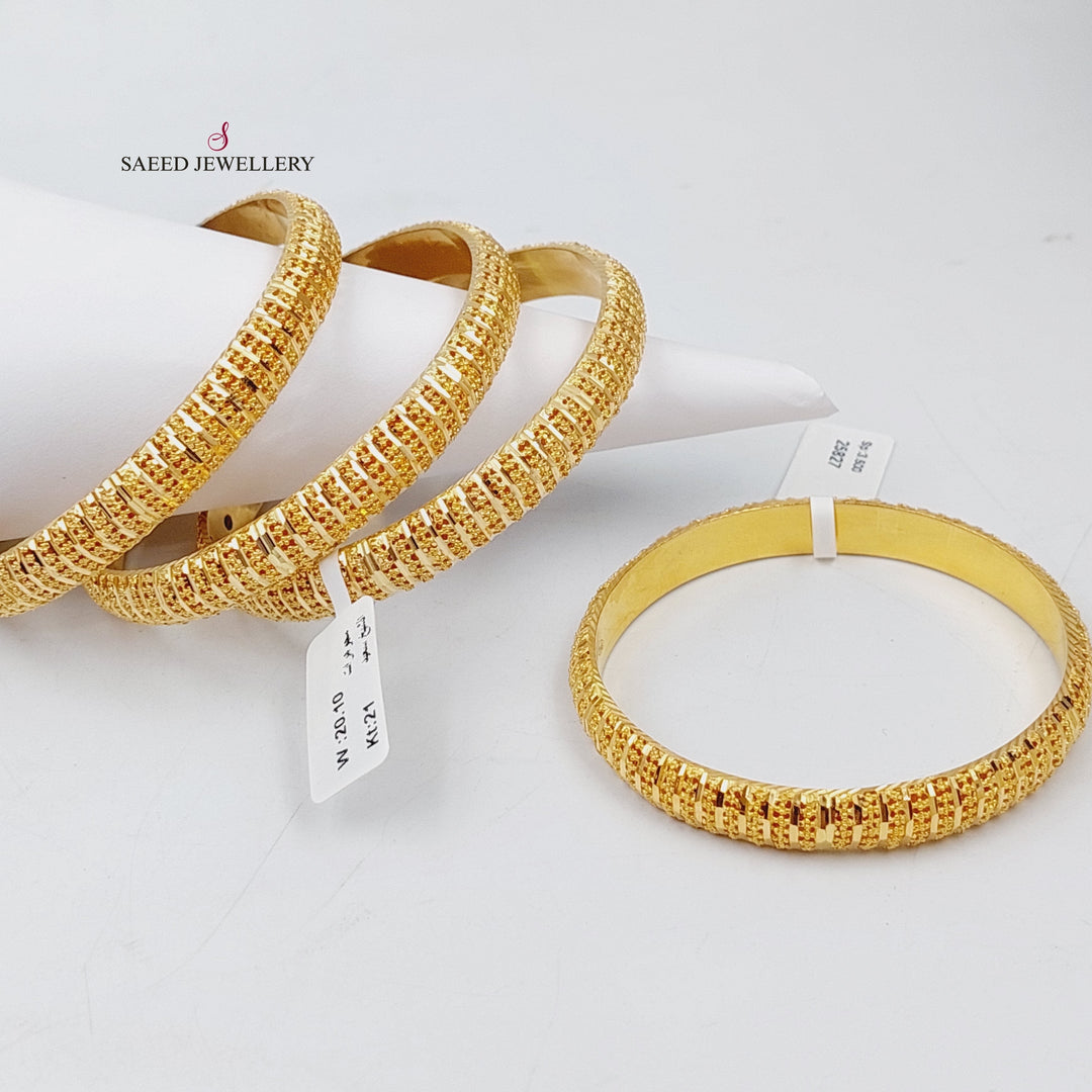 21K Gold Kuwaiti Bangle by Saeed Jewelry - Image 1