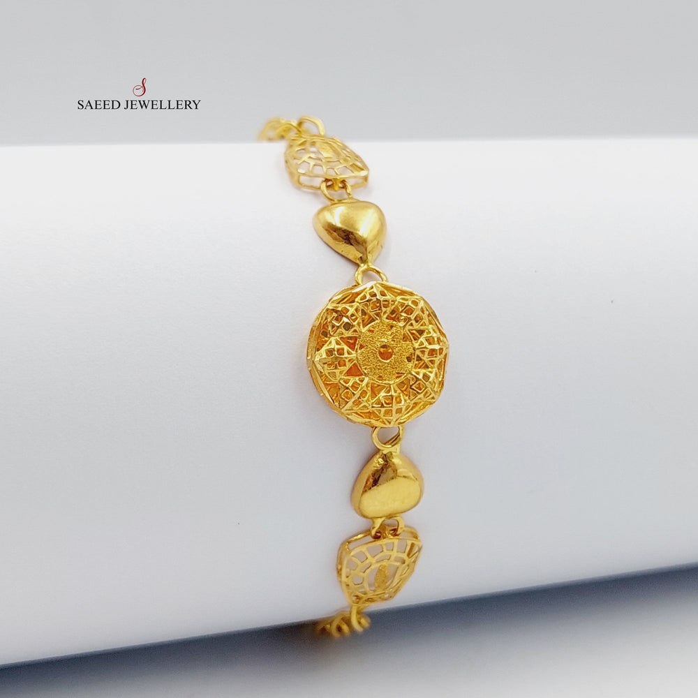 Kuwaiti Bracelet Made Of 21K Yellow Gold by Saeed Jewelry-27562