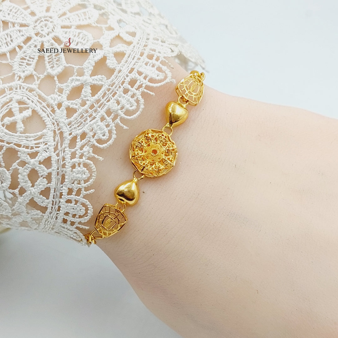 Kuwaiti Bracelet Made Of 21K Yellow Gold by Saeed Jewelry-27562
