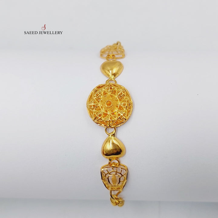 21K Gold Kuwaiti Bracelet by Saeed Jewelry - Image 6