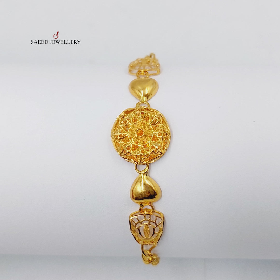 21K Gold Kuwaiti Bracelet by Saeed Jewelry - Image 5