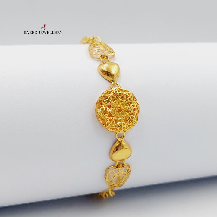 21K Gold Kuwaiti Bracelet by Saeed Jewelry - Image 1